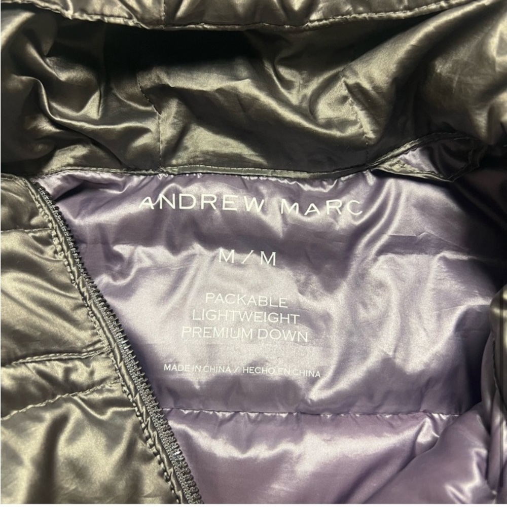 Andrew Marc Metallic Puffer Jacket - Picture 2 of 6